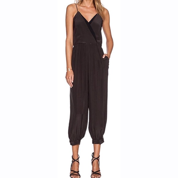 HUNTER BELL Pants - Hunter Bell Gray & Black Silk Bonnie Jumper